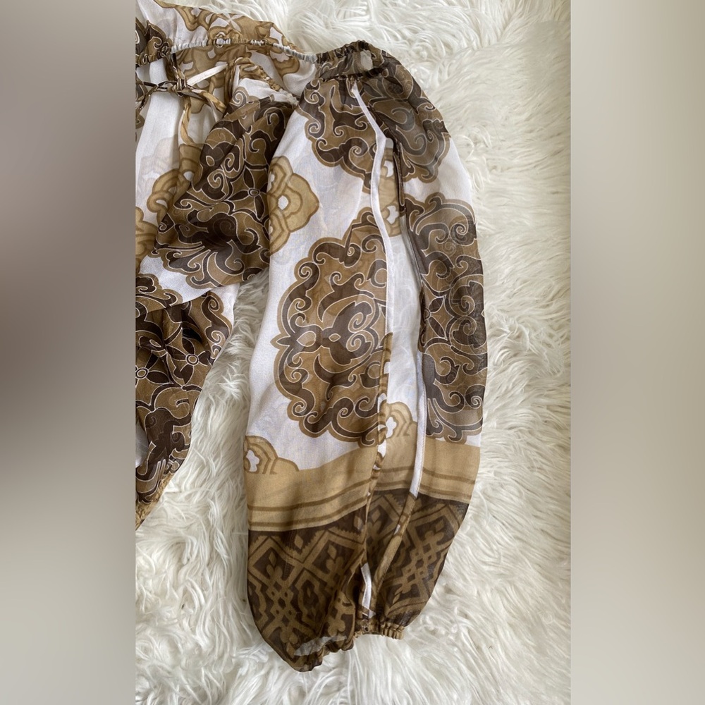 Cache Baroque Scroll Print Silk Top, Blouse, Shir… - image 6